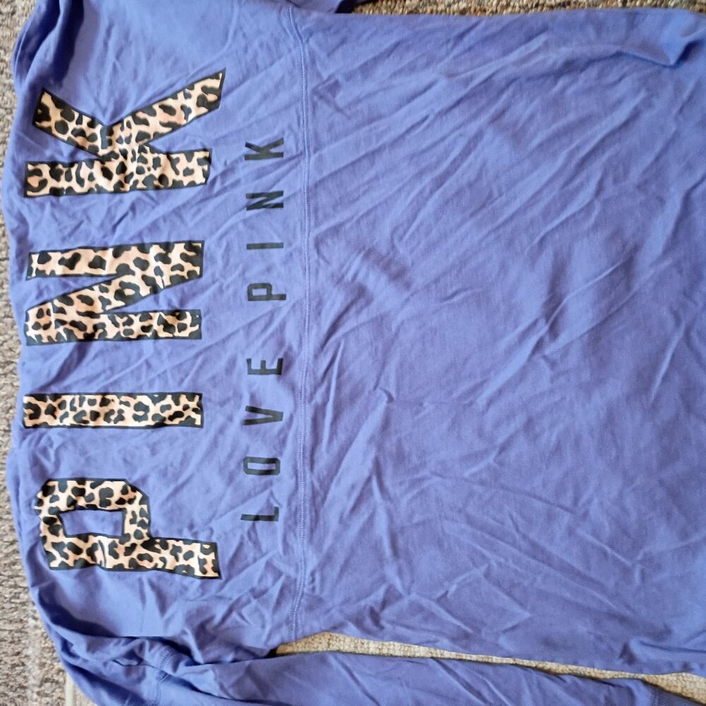 Victoria Secret Pink purple boyfriend ls top